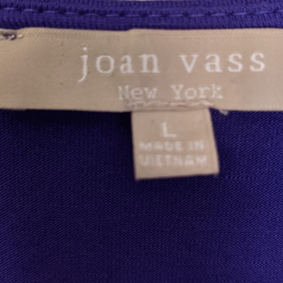 NWOT Joan Vass Purple Plum Drape Top (looks two piece)- Size L - Picture 4 of 8